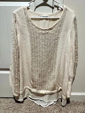Maurices Cream Knit Sweater Size 2 Like New